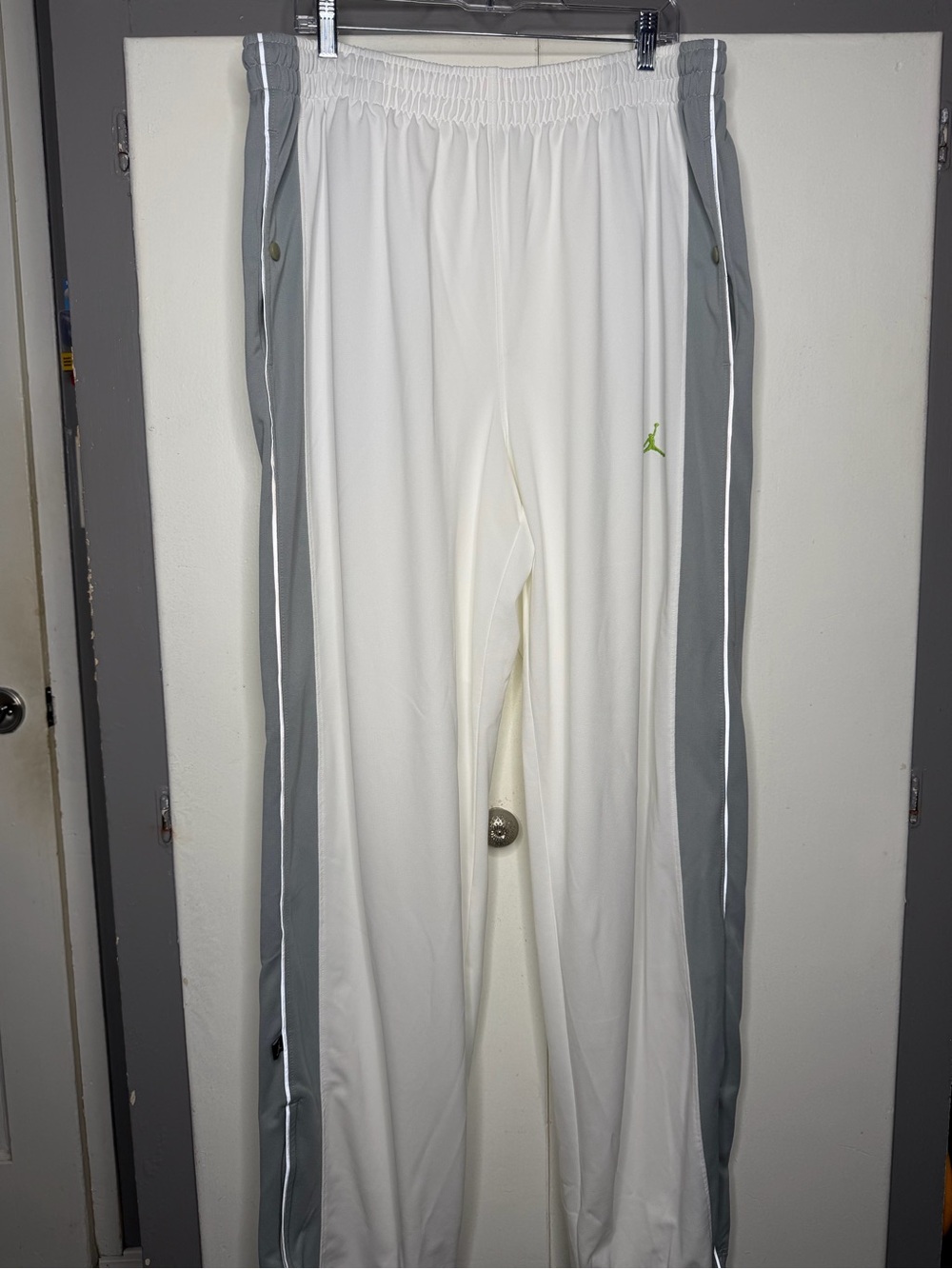 Jordan Flight Mens White Gray Snap Tear Away Track Pants 3XL Vintage Basketball